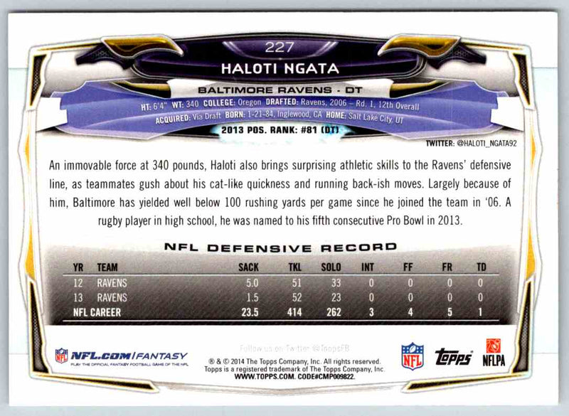 2014 Topps Haloti Ngata