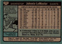 1980 Topps Johnnie LeMaster #434