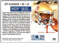 1991 Proset World League Jeff Alexander #70