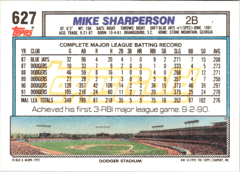 1992 Topps Mike Sharperson