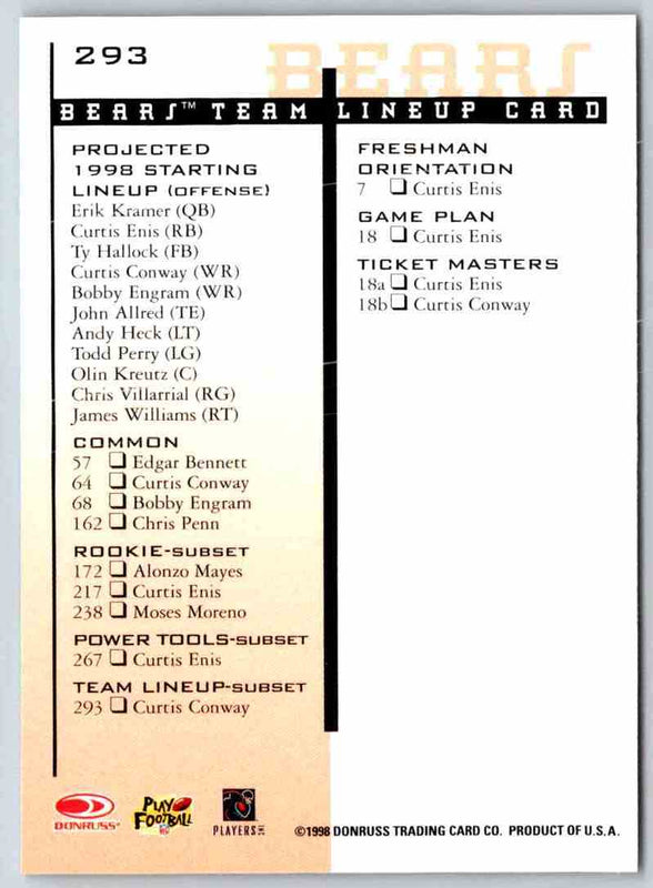 1998 Leaf Rookies And Stars Curtis Conway #293