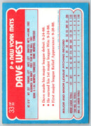 1989 Topps Toys'R'Us Rookies Dave West