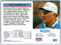 1992 Proset Jack Pardee #189
