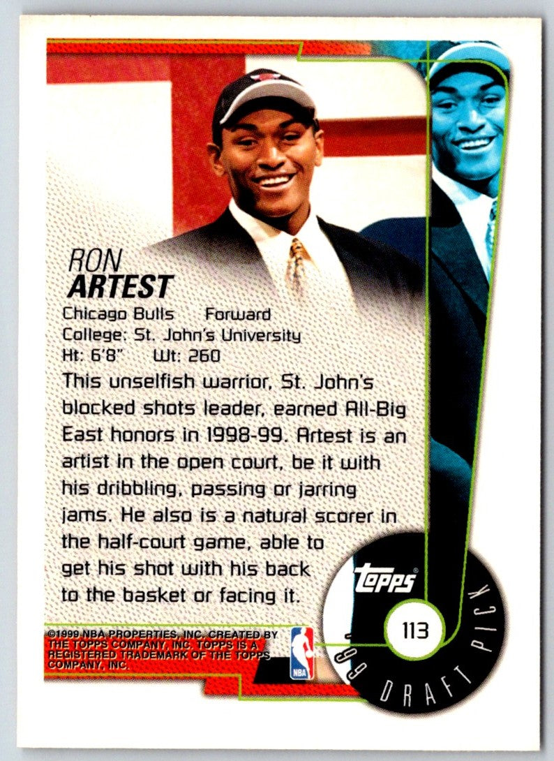 1999 Topps Tipoff Ron Artest