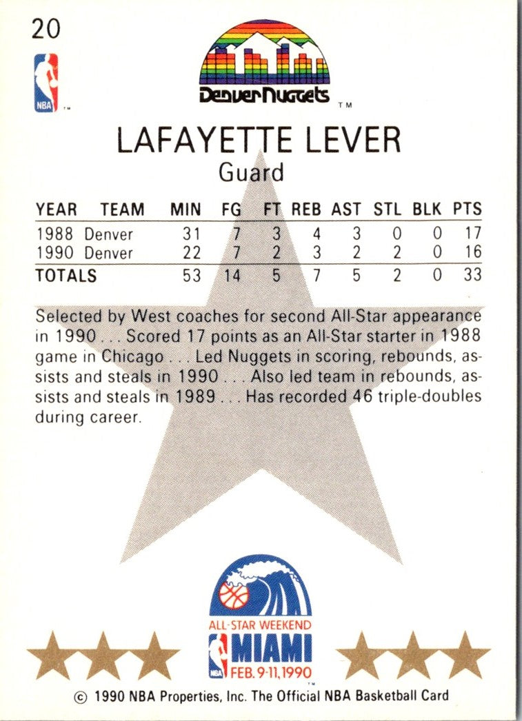 1990 Hoops Lafayette Lever