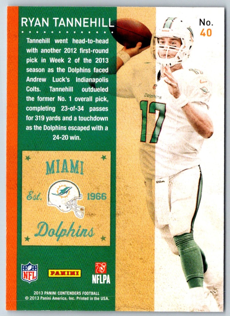 2013 Panini Contenders Ryan Tannehill