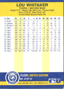 1987 Fleer Record Setters Lou Whitaker