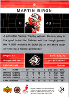 2002 Upper Deck Top Shelf Martin Biron #9