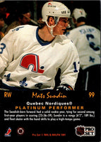 1991 Pro Set Platinum Mats Sundin #99