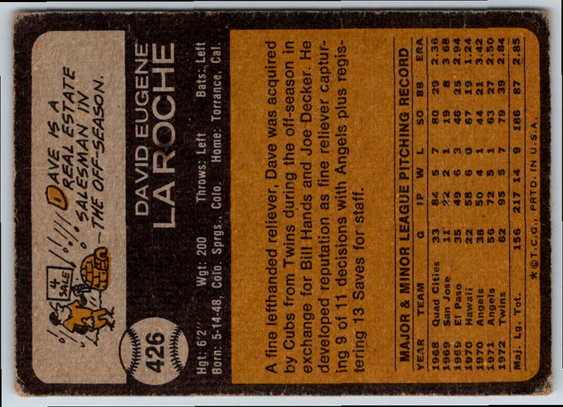 1973 Topps Dave LaRoche