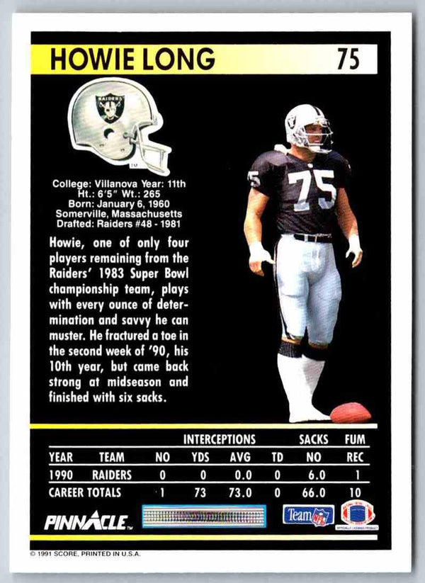 1991 Pinnacle Howie Long #75