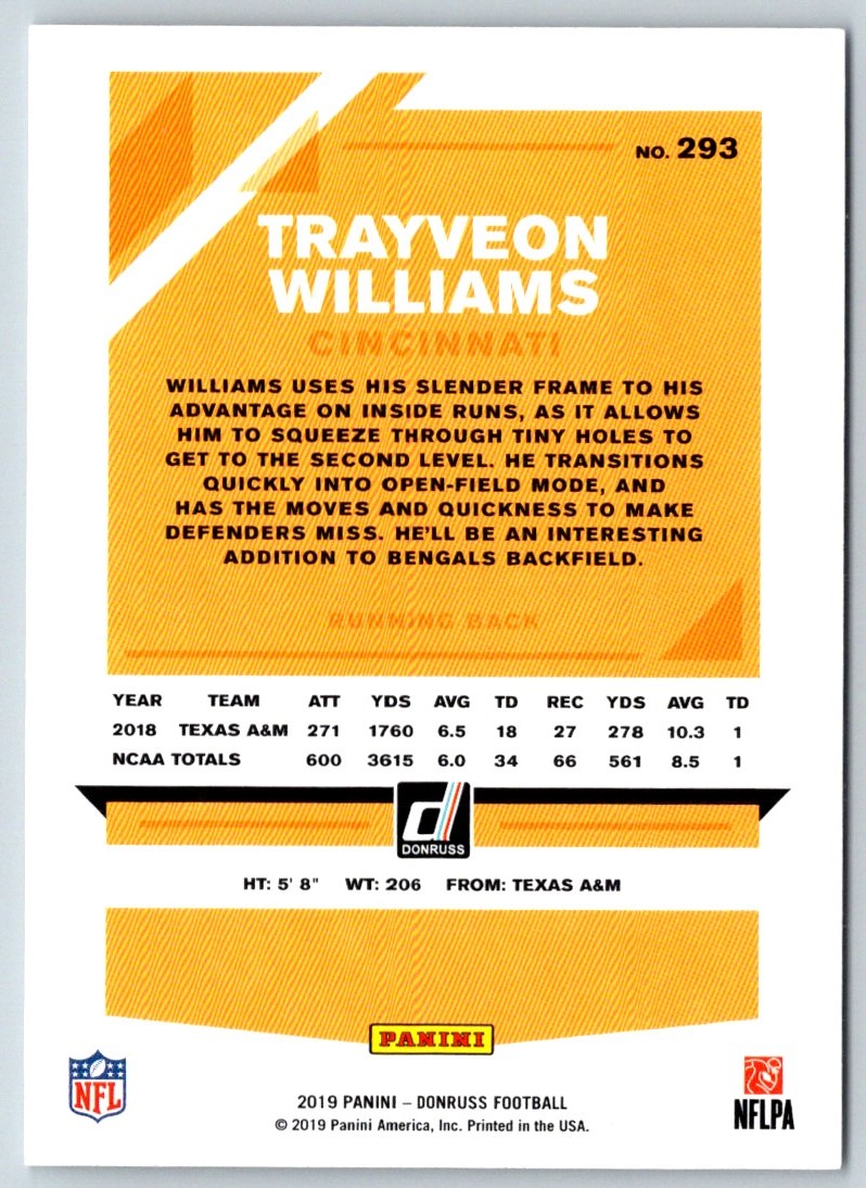 2019 Donruss Trayveon Williams