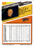 1993 Topps Inaugural Marlins Craig Lefferts #617