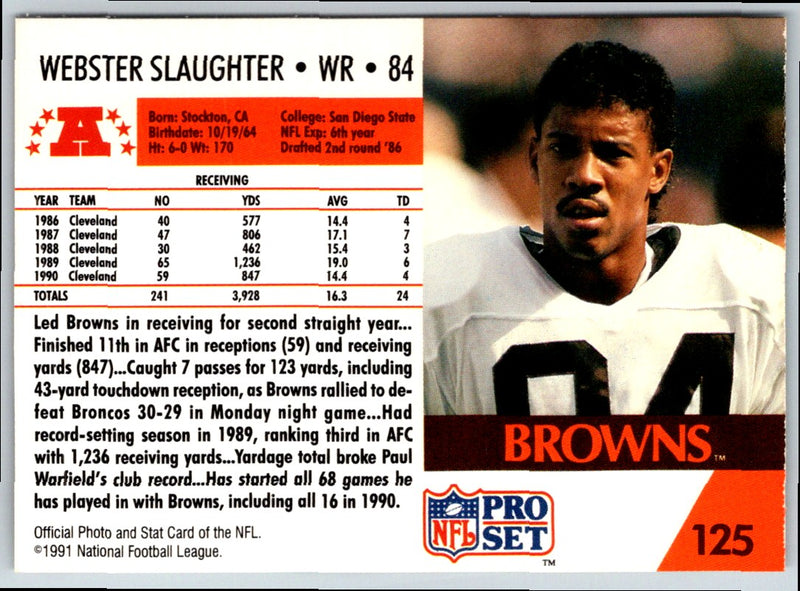 1989 Pro Set Webster Slaughter