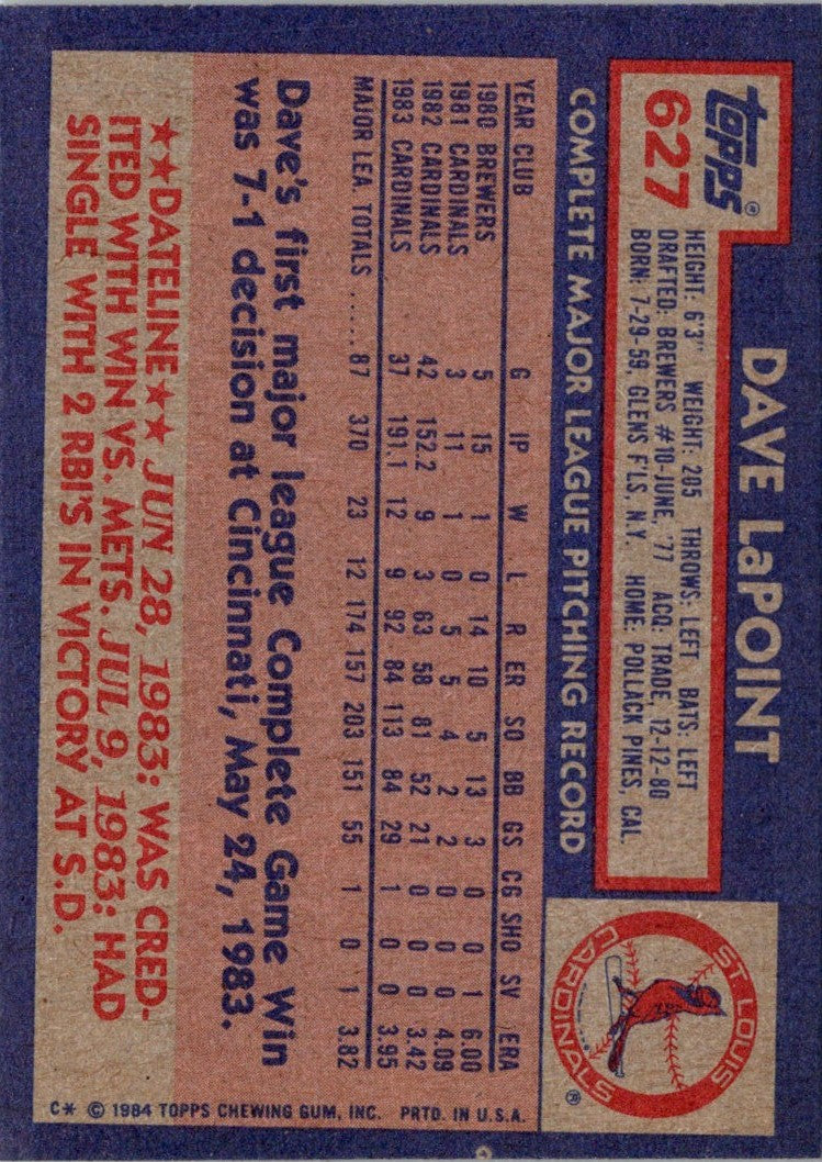 2 CARD 1984 DONRUSS GLENN HUBBARD BASEBALL CARD LOT #432