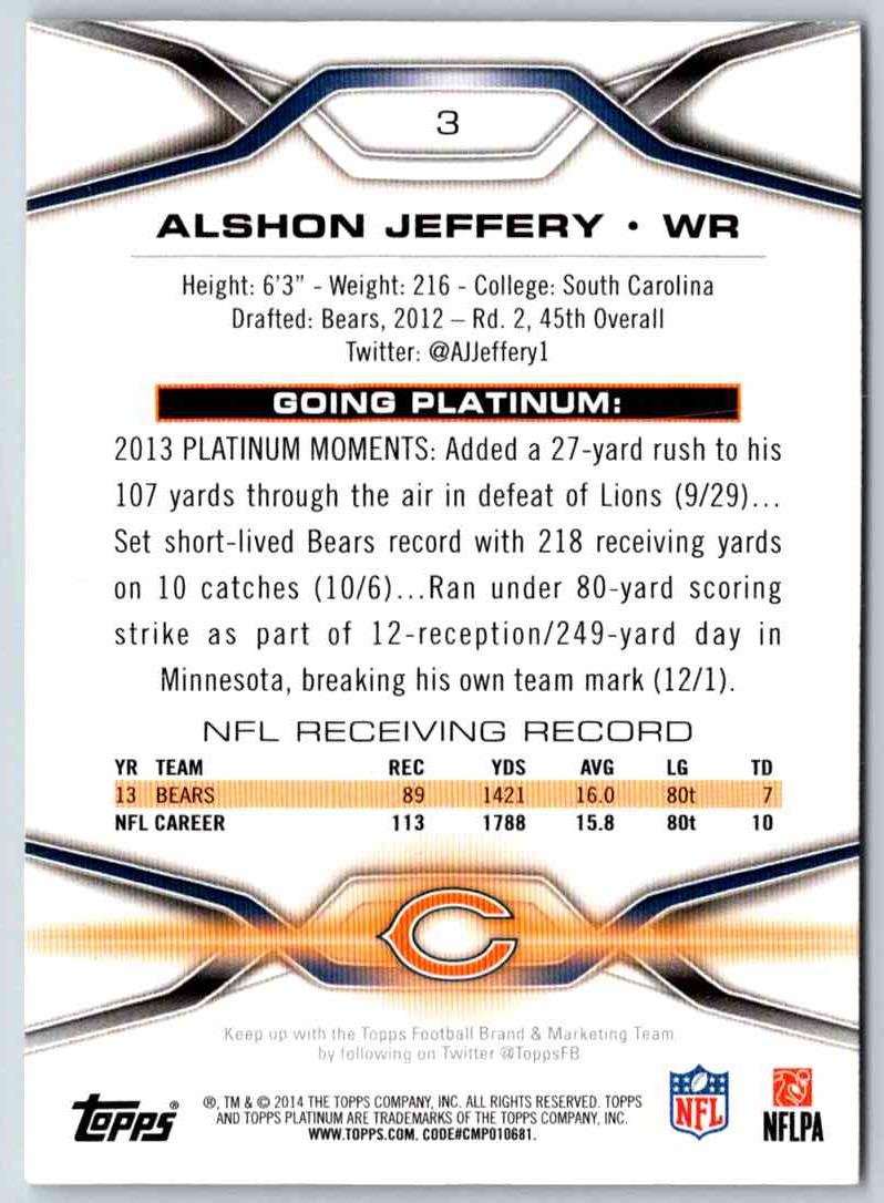 1991 Bowman BestFootball Alshon Jeffery