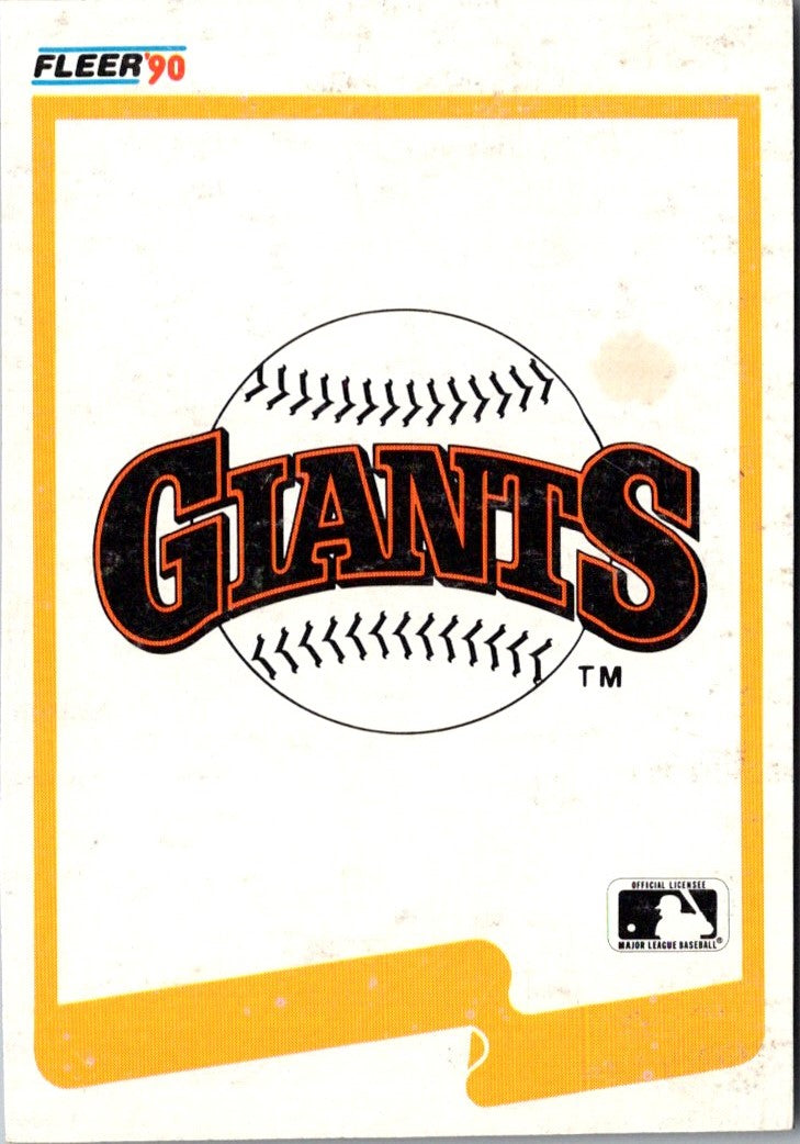 1990 Fleer Wax Box Cards Giants Logo