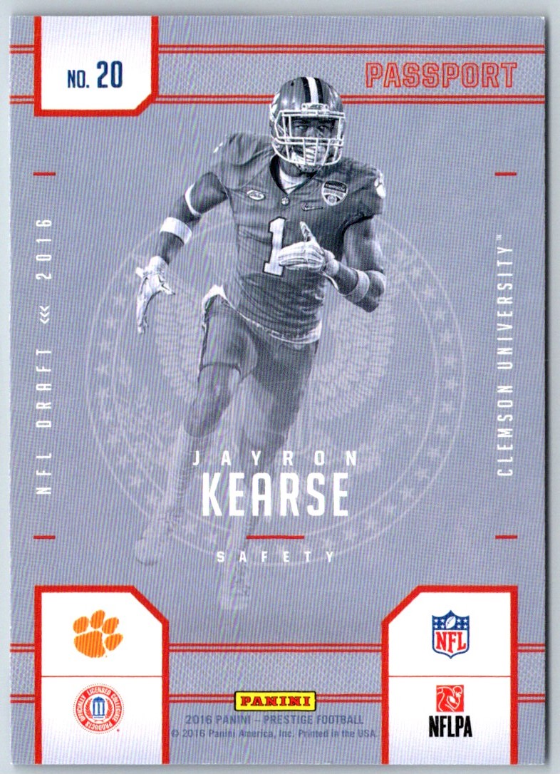 2016 Panini Prestige NFL Passport Jayron Kearse