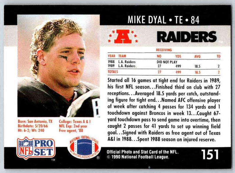 1990 Pro Set FACT Cincinnati Mike Dyal