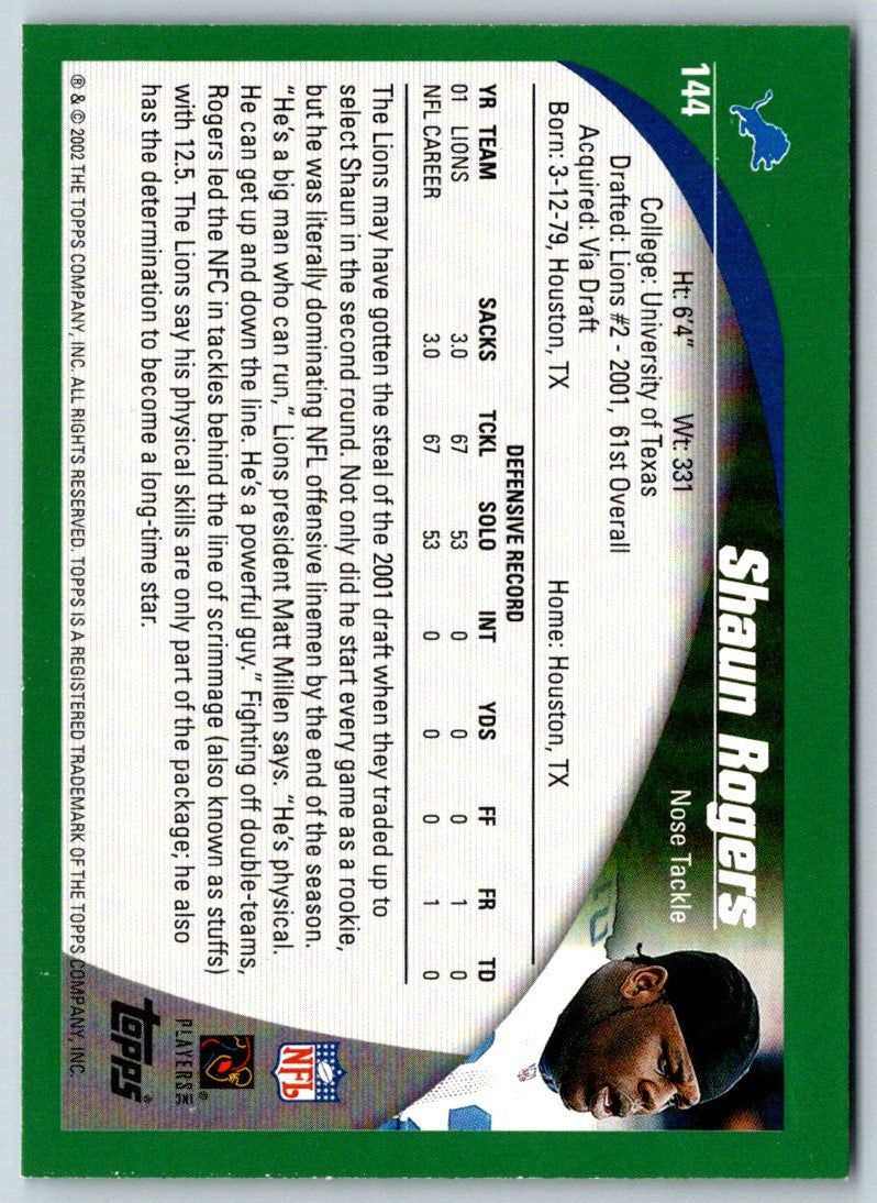 2002 Topps Shaun Rogers