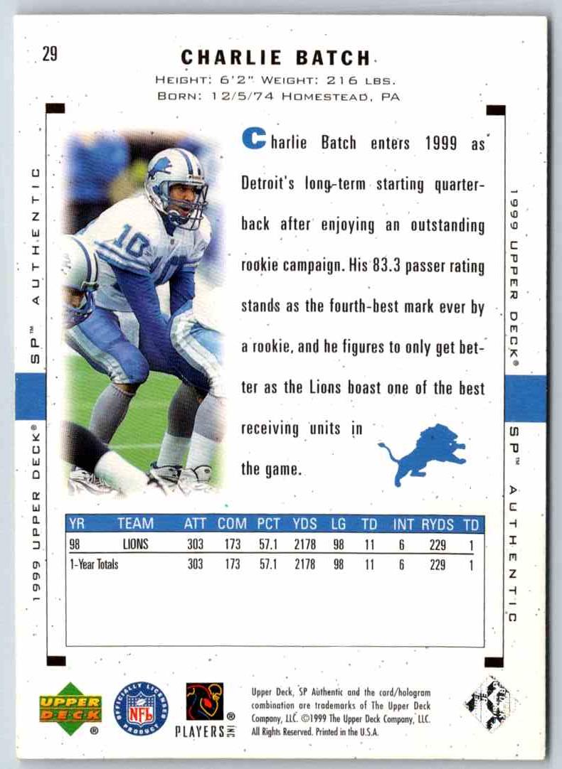 1998 Upper Deck Charlie Batch