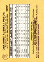 1985 Donruss Greg Pryor #277