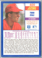 1990 Score Todd Zeile #600 Rookie