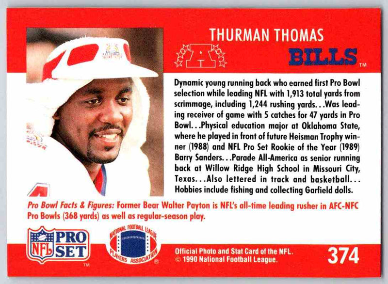 1990 Pro Set Thurman Thomas