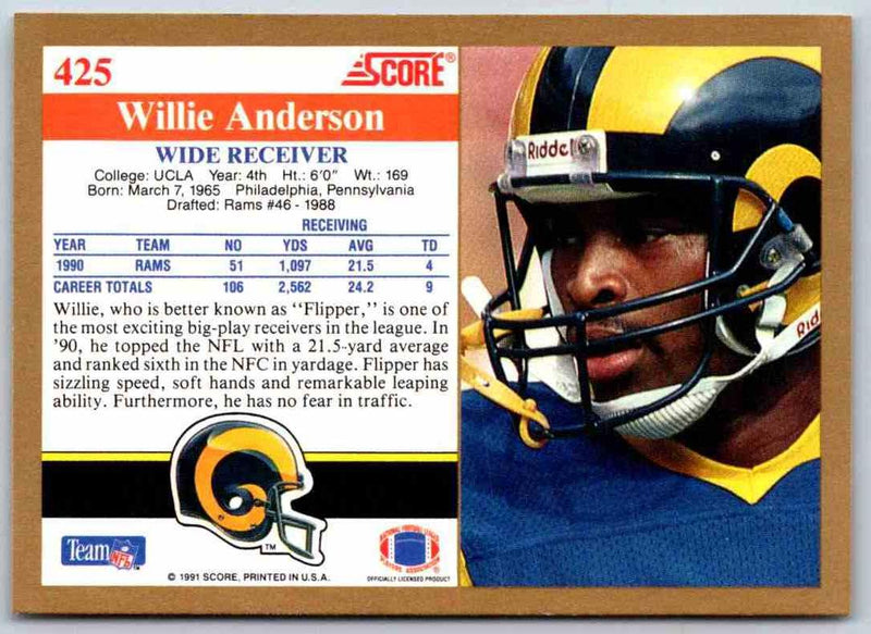 1991 Score Willie Anderson