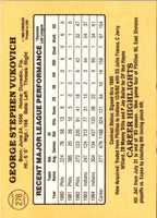 1985 Donruss George Vukovich #276