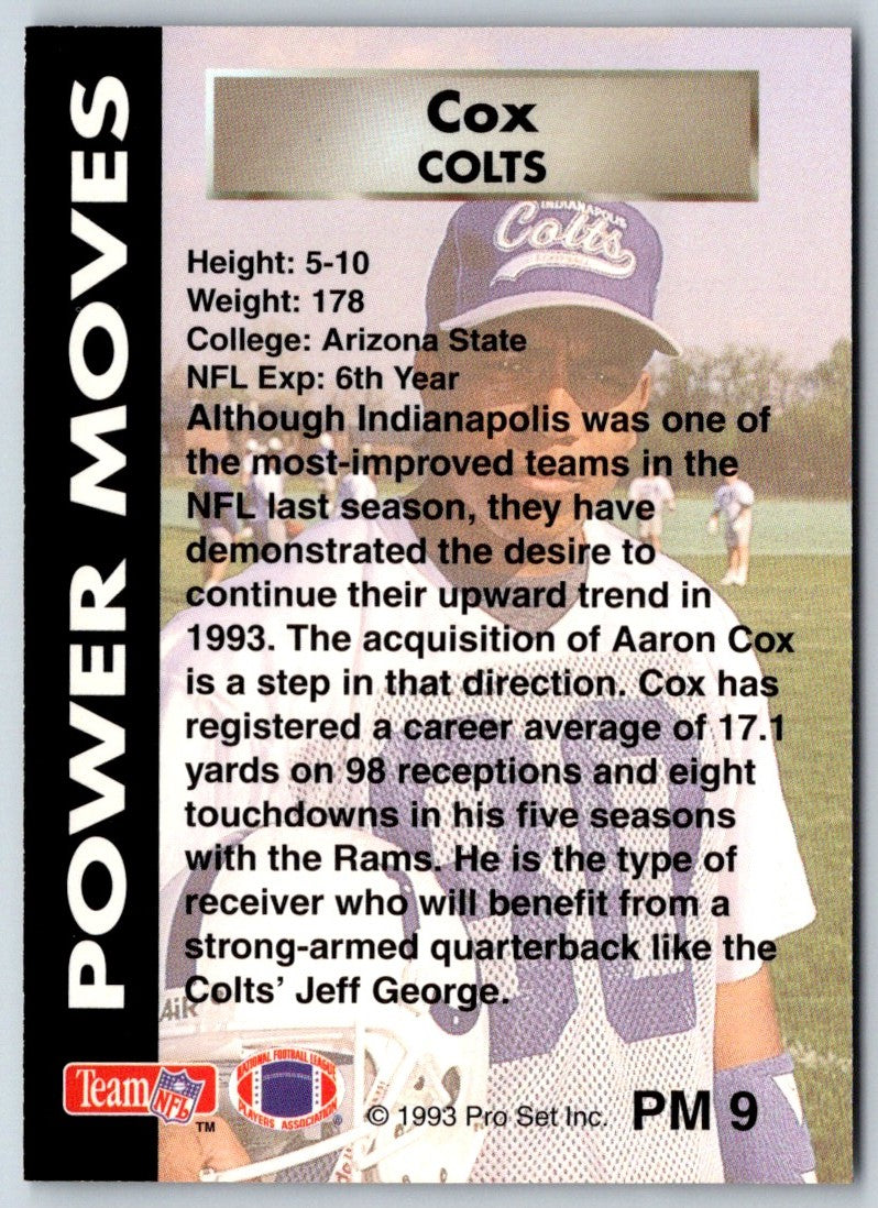 1993 Pro Set Power Moves Aaron Cox