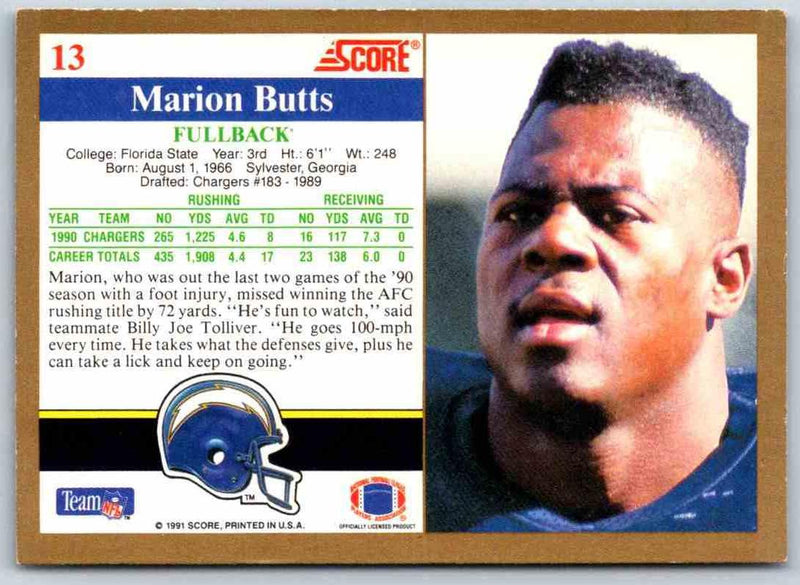 1991 Score Marion Butts