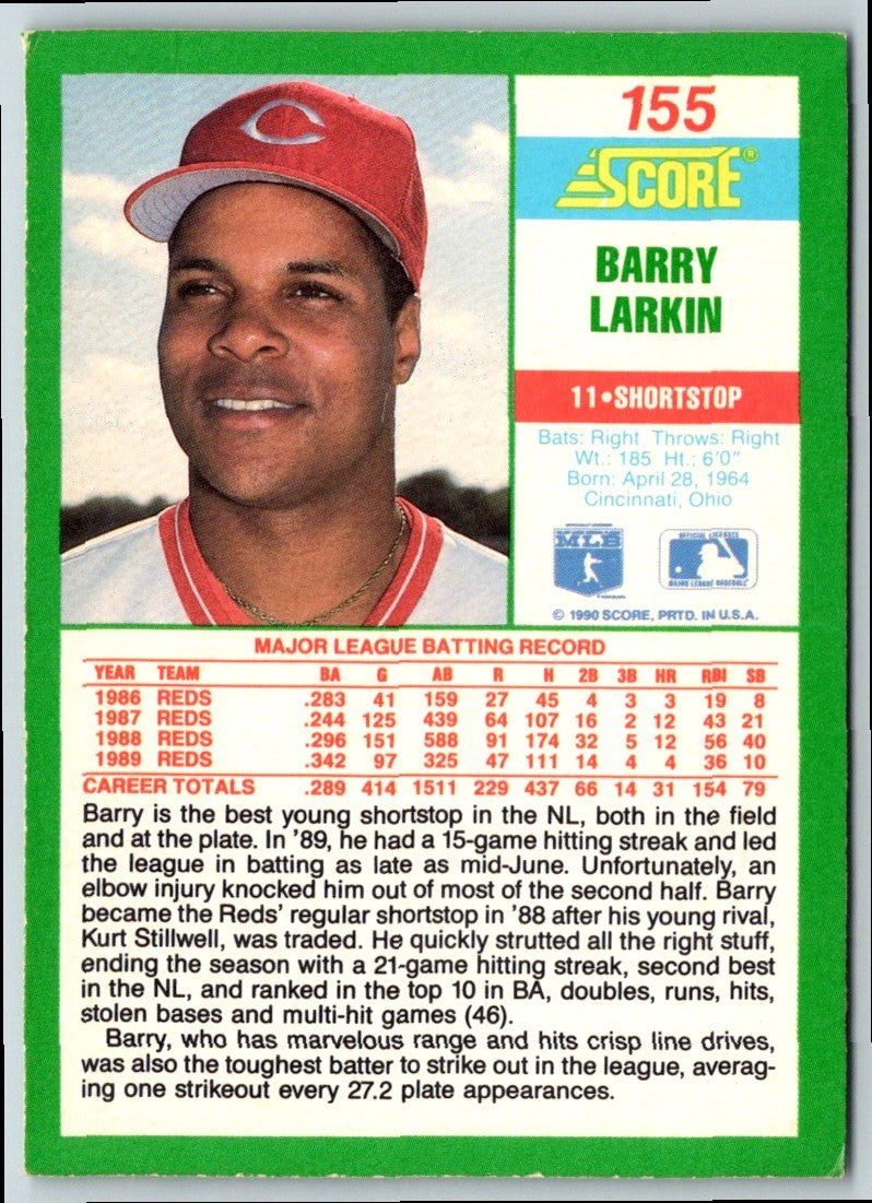 1990 Score Barry Larkin