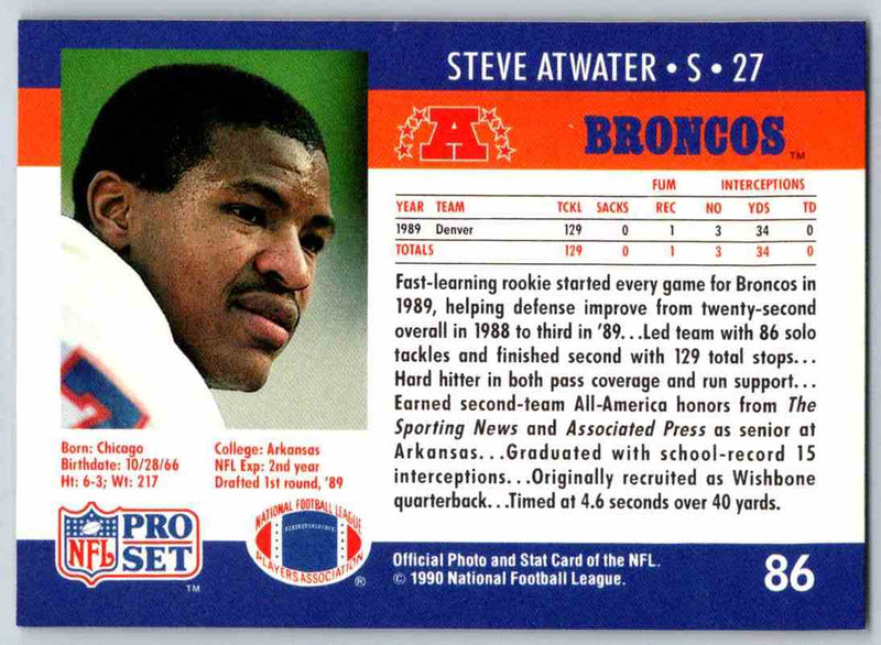 1990 Pro Set Steve Atwater