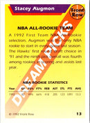 1992 Front Row Dream Picks Silver Stacey Augmon