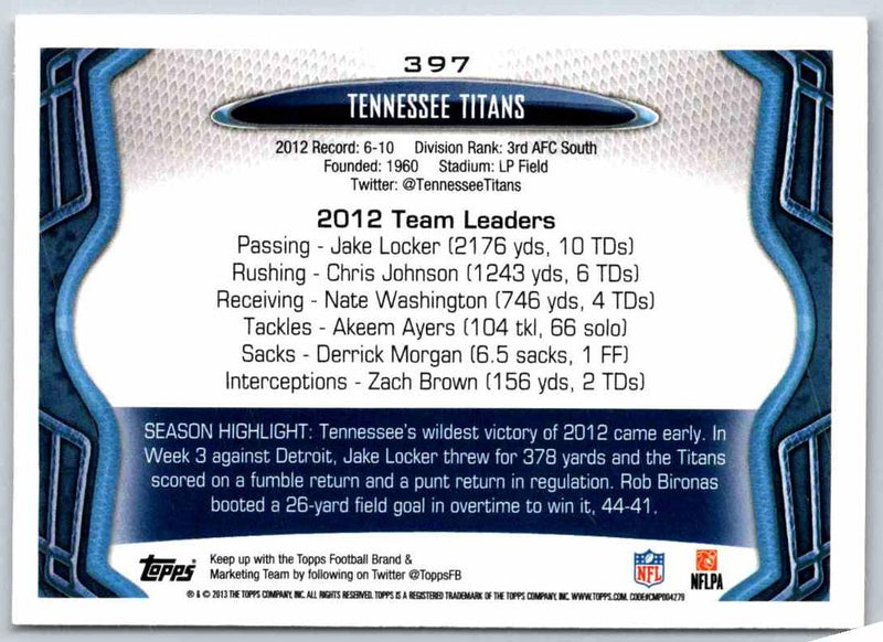 2013 Topps Tennessee Titans