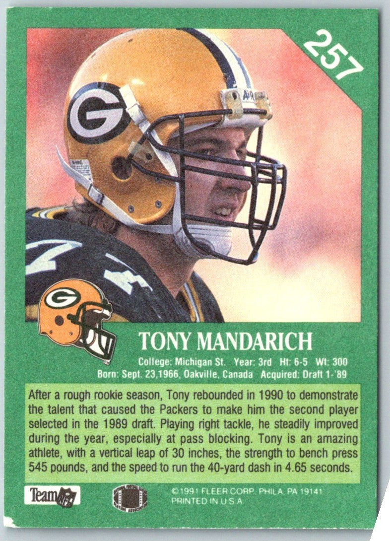 1991 Fleer Tony Mandarich