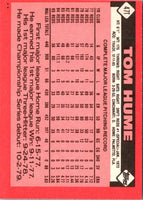 1986 Topps Traded Tom Hume #47T