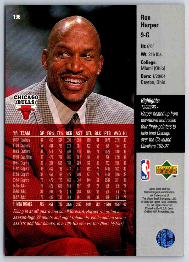 1998 Upper Deck Ron Harper