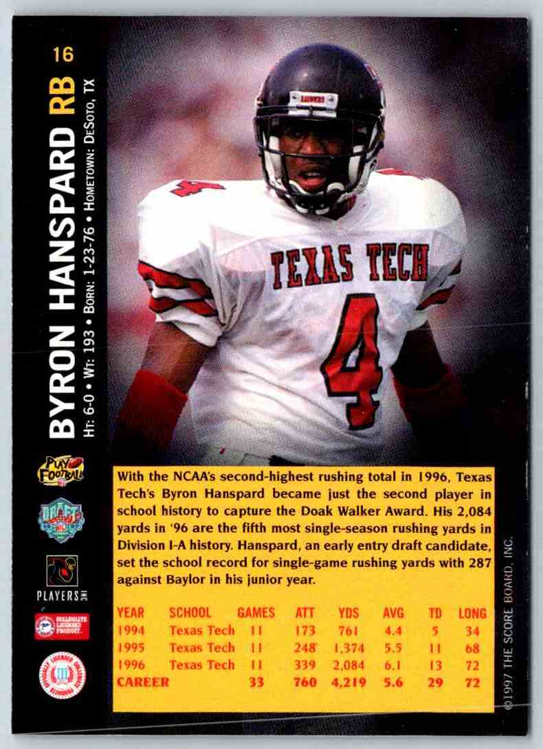 1995 Score Byron Hanspard