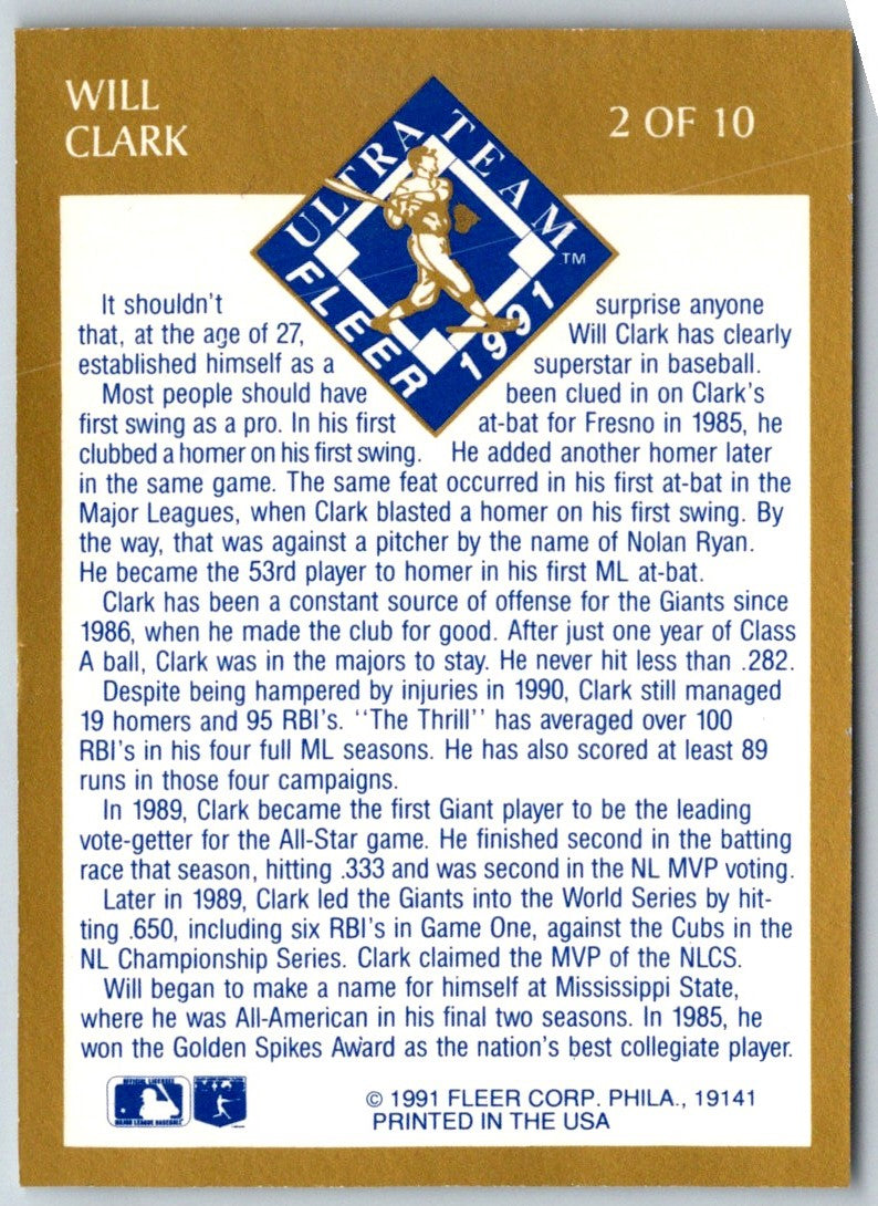 1991 Just Will Clark