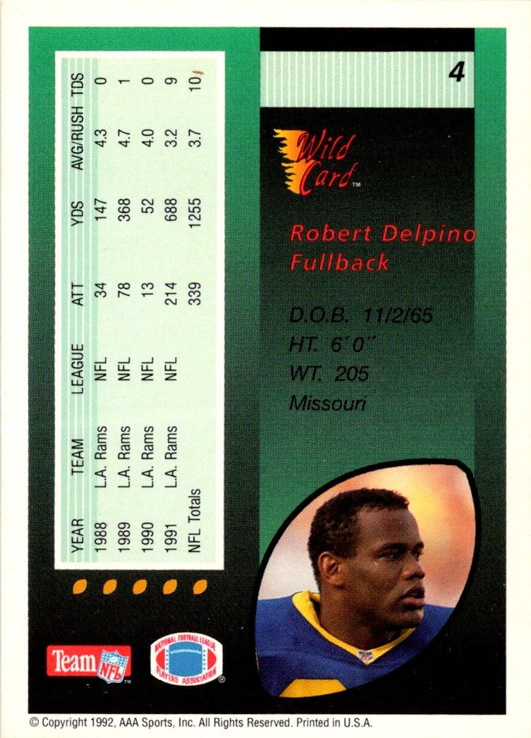 1992 Wild Card Robert Delpino