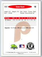 1991 Classic Best Sean Ryan #117